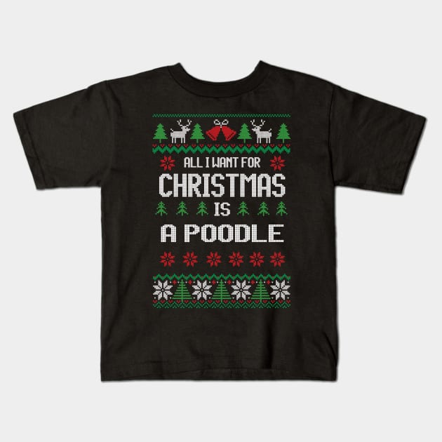 cute Poodle Kids T-Shirt by Rocket Girls 